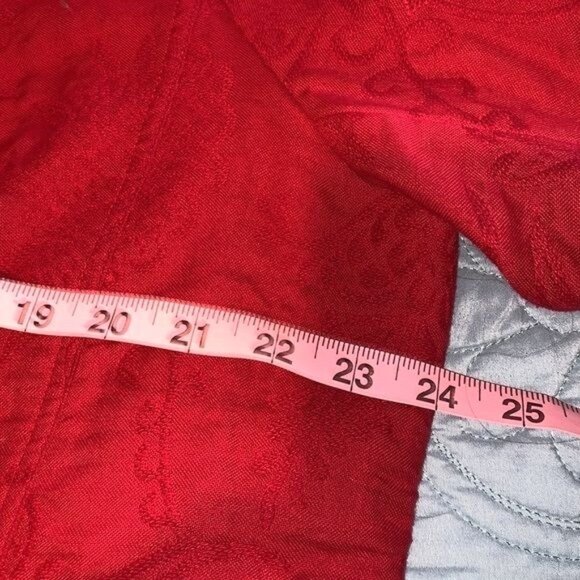 Coldwater Creek Red Embroidered Button-Front Jacket Womens Size 20 Cotton/Polyes - Picture 13 of 14